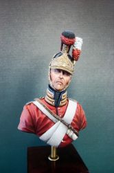 Front British Life Guard - Waterloo 1815 fine scale model bust kit produced by Black Eagle Miniatures