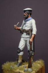 Left Royal Naval Brigade (Whites), Sudan Campaign 1880 - 75mm figure fine scale model kit produced by Hawk Miniatures