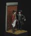 Left Major John André talking to Abraham Woodhull, about the War of Independance, 1778 a 75mm figure fine scale model kit produced by Hawk Miniatures