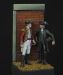 Front Major John André talking to Abraham Woodhull, about the War of Independance, 1778 a 75mm figure fine scale model kit produced by Hawk Miniatures