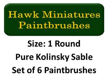 Kolinsky Sable Paintbrush Set Size 1 (Set of 6 Rounds)