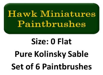 Kolinsky Sable Paintbrush Set Size 0 (Set of 6 Flat)