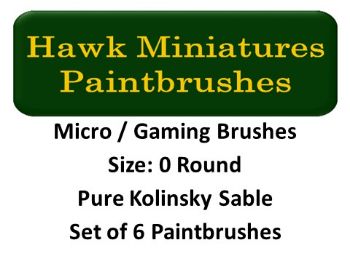 Micro Gaming Paintbrush Set Size 0 (Set of 6 Rounds)