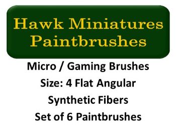 	Micro Gaming Paintbrush Set Size 4 (Set of 6 Flat Angular)