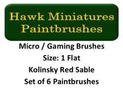 Micro/Gaming Paintbrushes Flat Size 1 (Set of 6)